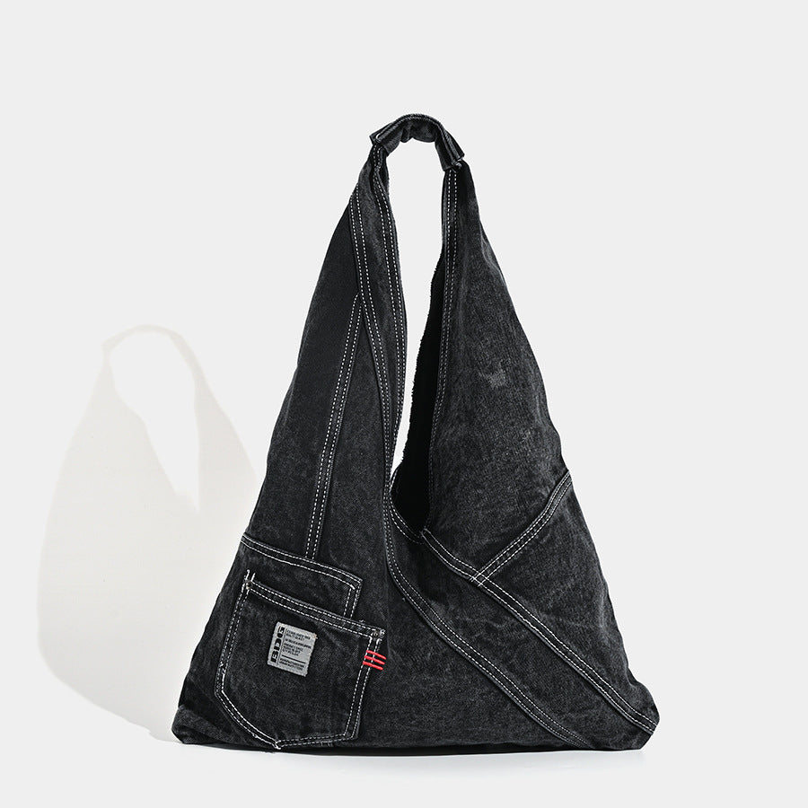 Washed denim hobo bag, underarm shoulder bag, large capacity tote shoulder bag, handbag versatile