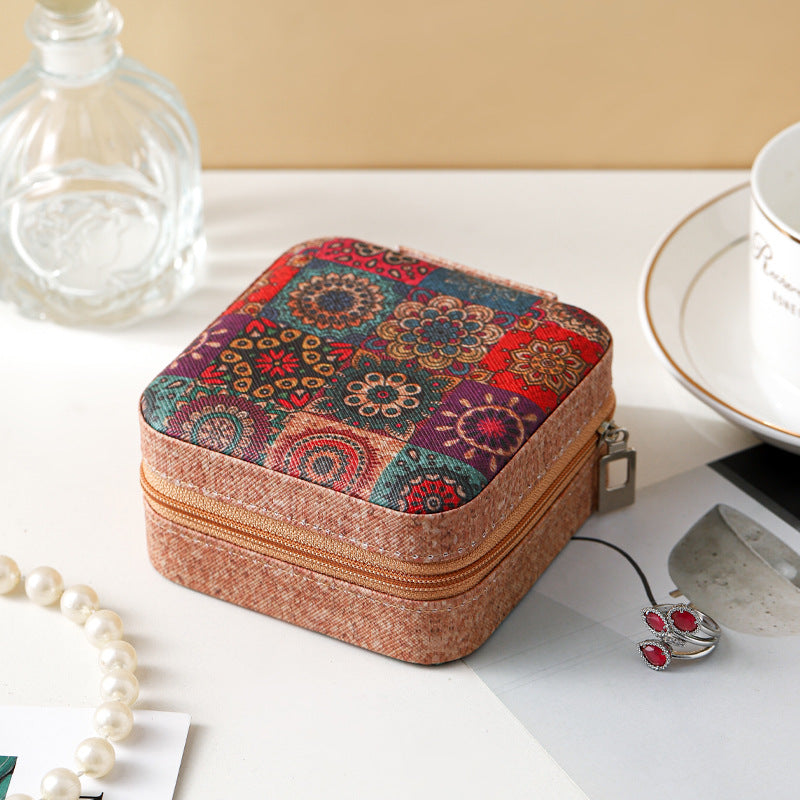 Retro Portable Travel Jewelry Storage Box, Jewelry Box, Compact Ring Storage Box, Jewelry Box, Sewing Box