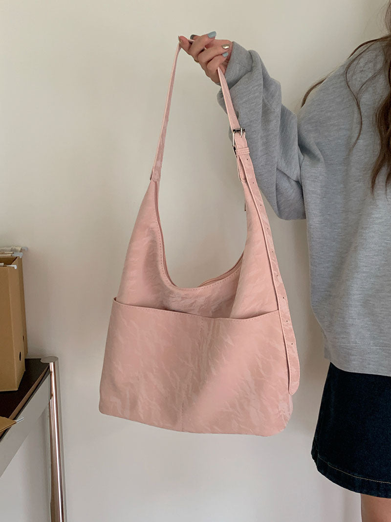 Soft large capacity hobo bag, women's summer work shoulder bag, underarm bag, casual commuter tote bag