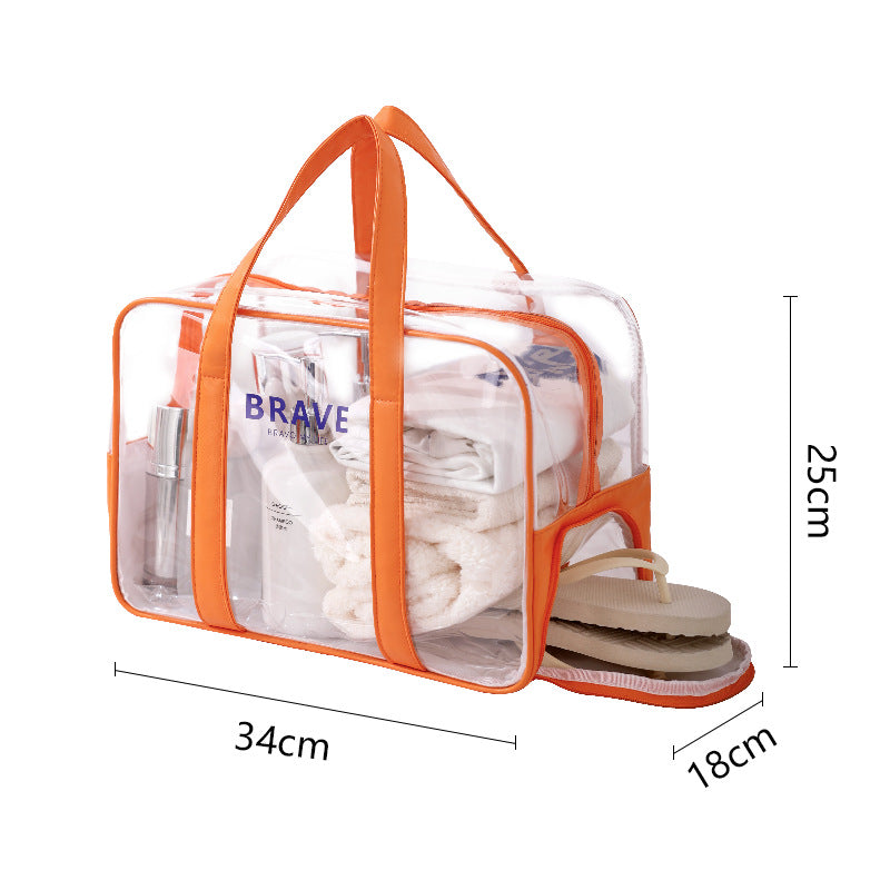 Waterproof beach bag, wet and dry separation fitness bag, toiletry bag, storage goggles, swimsuit swimming bag, Transparent Cosmetic Bag,