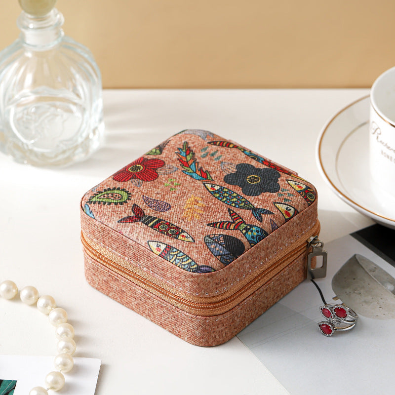 Retro Portable Travel Jewelry Storage Box, Jewelry Box, Compact Ring Storage Box, Jewelry Box, Sewing Box