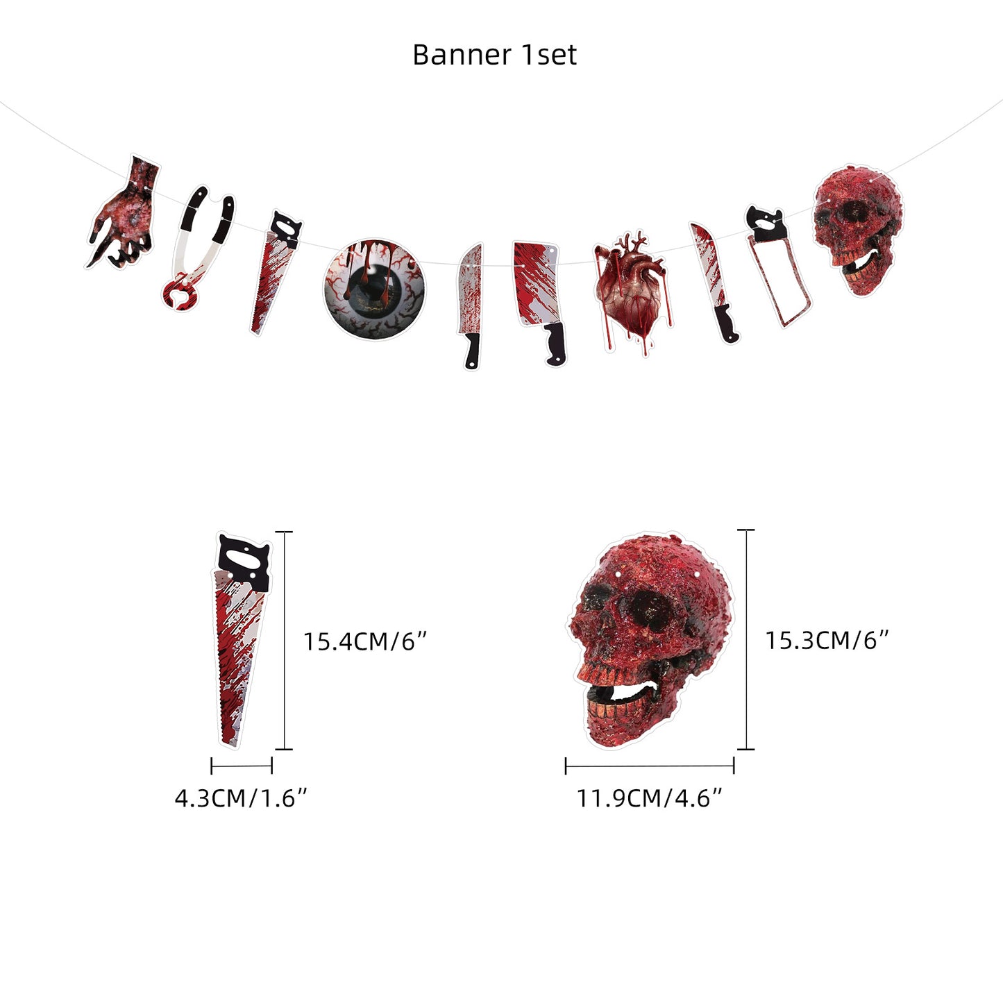 Halloween horror-themed haunted house holiday party decoration set flag background cloth card balloon honeycomb ornament