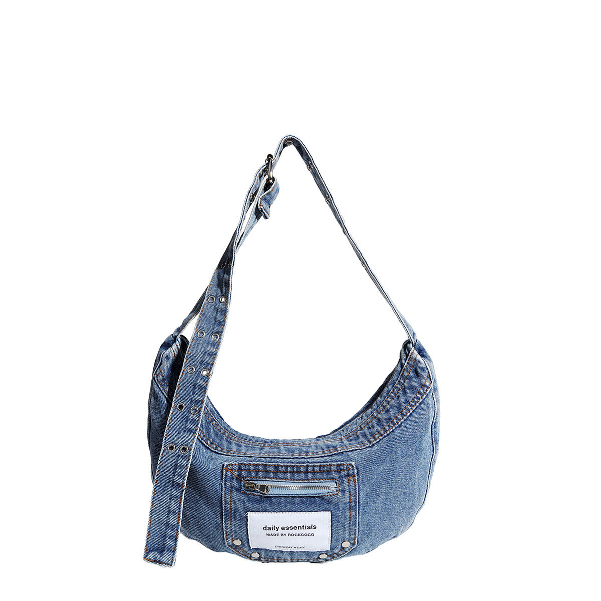 Stylish Underarm Bag – Vintage Design Hobo Bag with Washed Denim Charm for Everyday Elegance