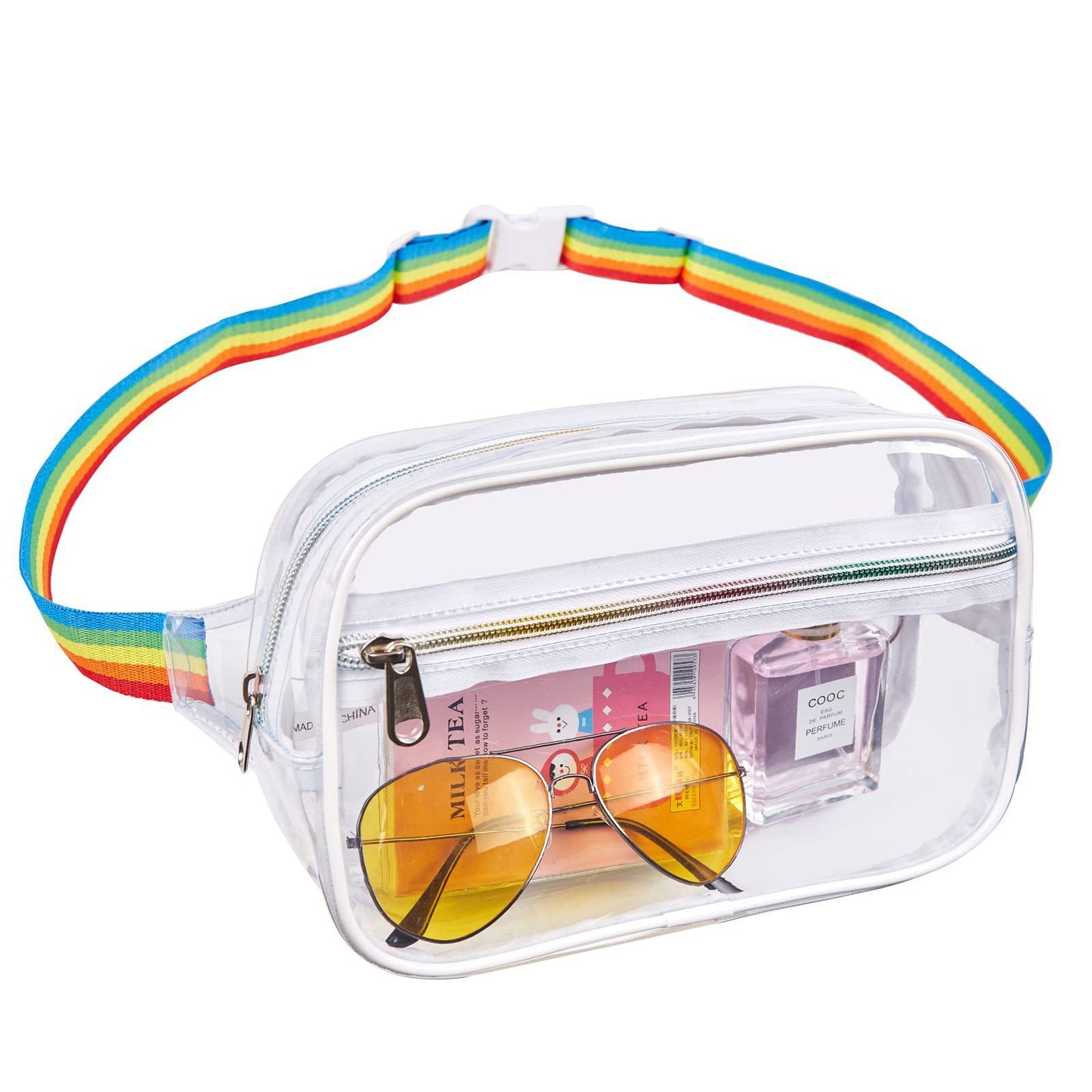 PVC Transparent Belt Bag – Adjustable Shoulder Strap Crossbody Fanny Pack for Sports & Travel – Waterproof Chest Purse with Stylish Design