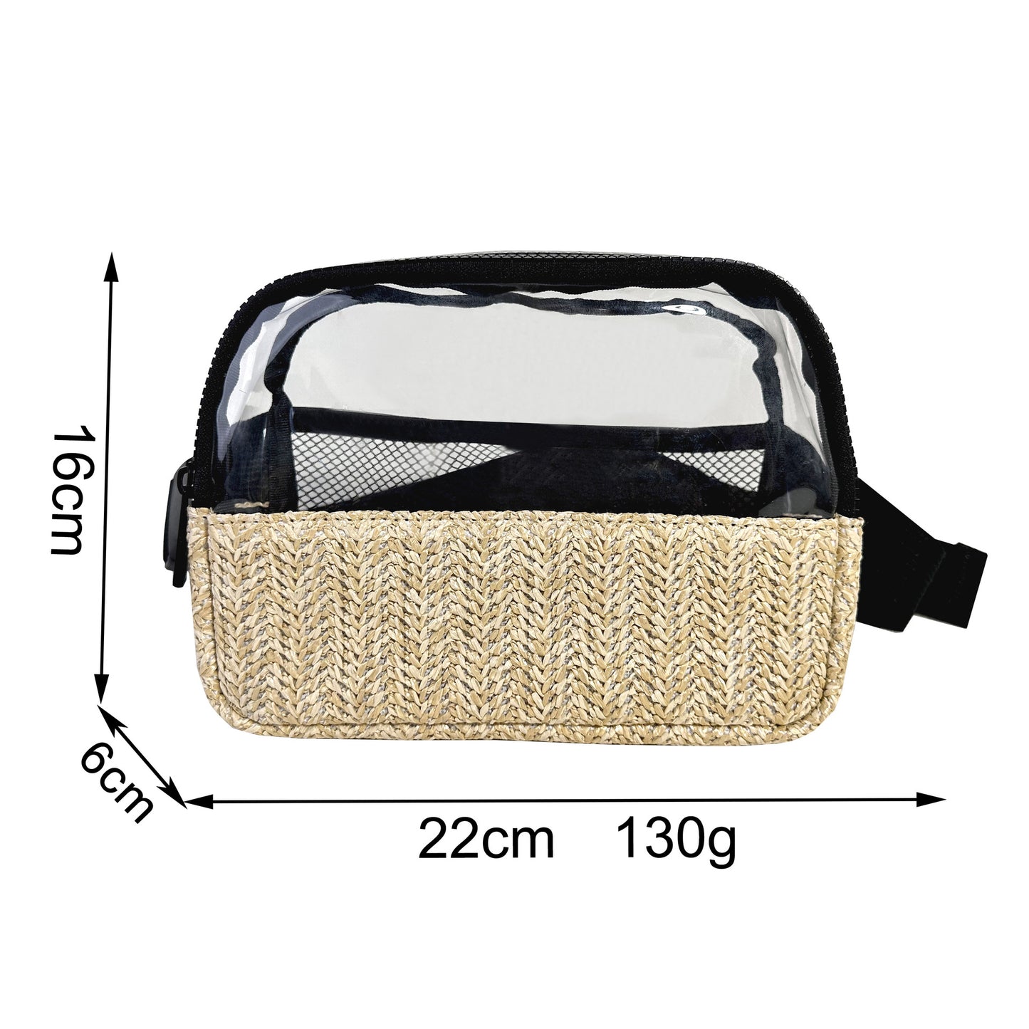 Transparent PVC Straw Waist Bag – Portable, Waterproof Beach Waist Bag & Fanny Pack for Women – Crossbody Chest Purse with Stylish Design