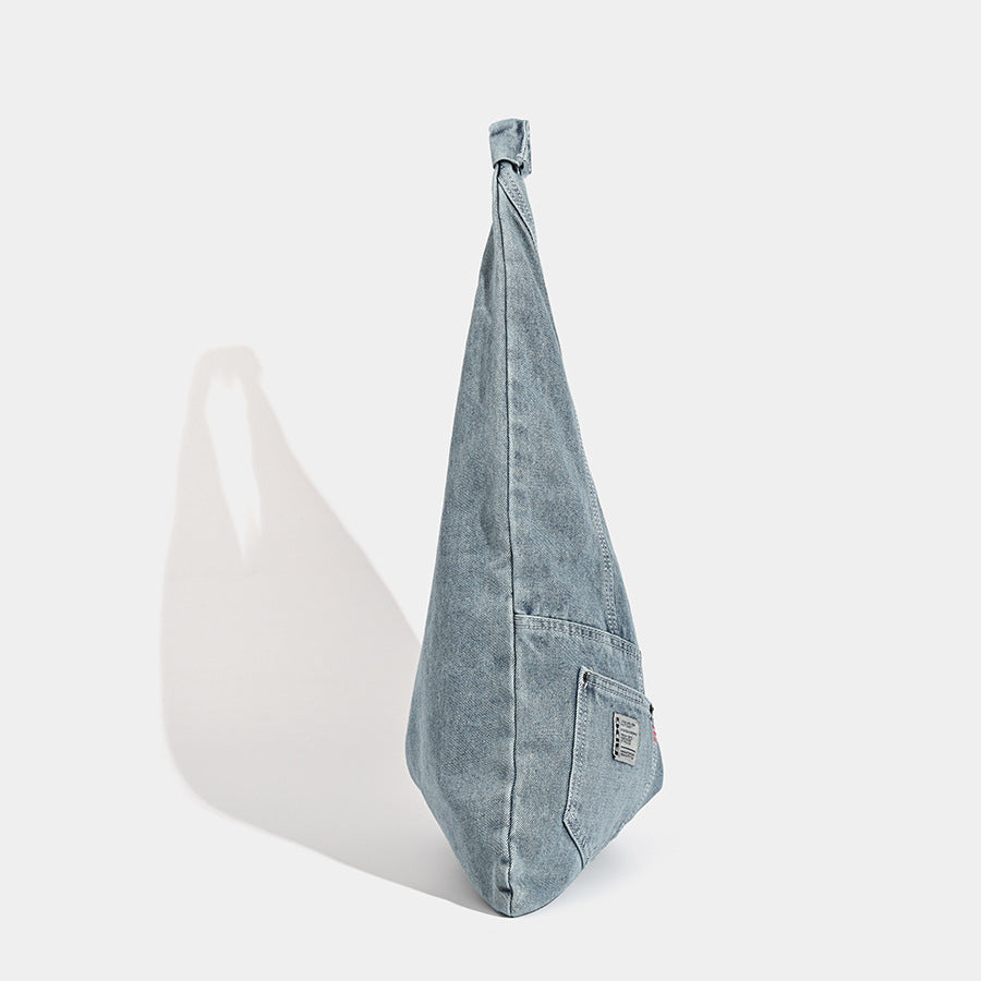 Washed denim hobo bag, underarm shoulder bag, large capacity tote shoulder bag, handbag versatile