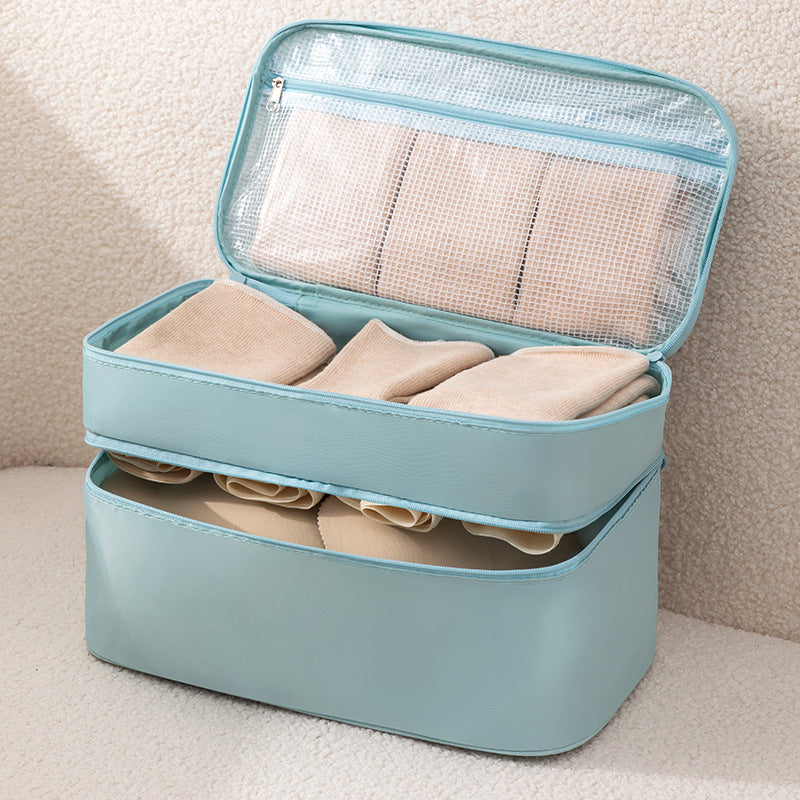 Travel underwear storage bag, multi-functional waterproof bra finishing bag, toilet bag, large-capacity bra bag.