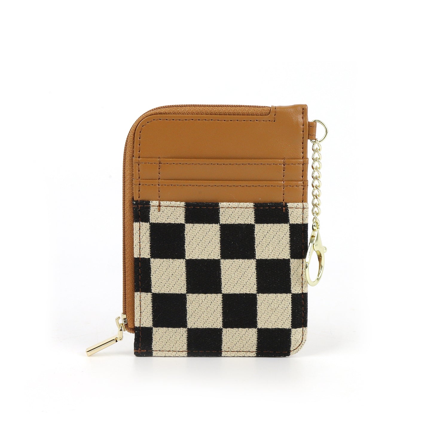 Retro plaid card bag wallet, change bag multi-card slot bank card simple microfiber holder