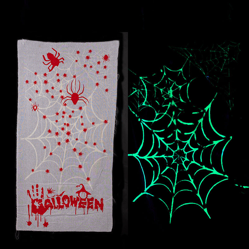 Halloween luminous light curtain pumpkin ghost spider web haunted house secret room horror blood gauze atmosphere layout props