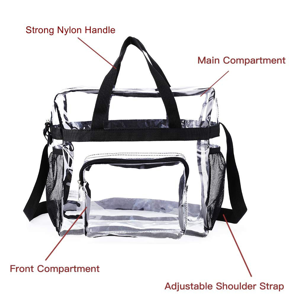 PVC transparent bag, tote bag large, portable travel storage bag for men and women, clear bag for stadium events