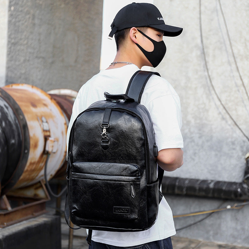 2025 Boutique Men's Backpack Fashion Business Fan Large Capacity Soft Leather Backpack Travel Men's Short-haul School Bag MB21080302