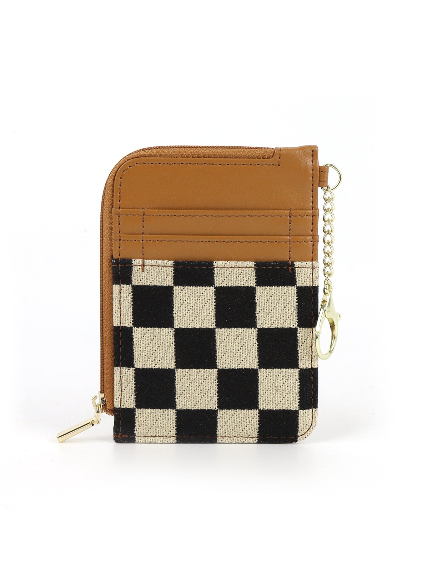 Retro plaid card bag wallet, change bag multi-card slot bank card simple microfiber holder