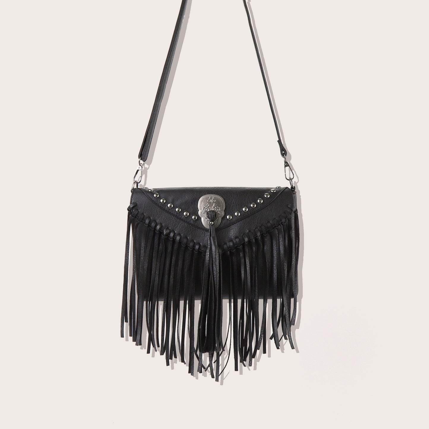 stylish envelope bag, skull fringed bag, women's rivet shoulder crossbody bag