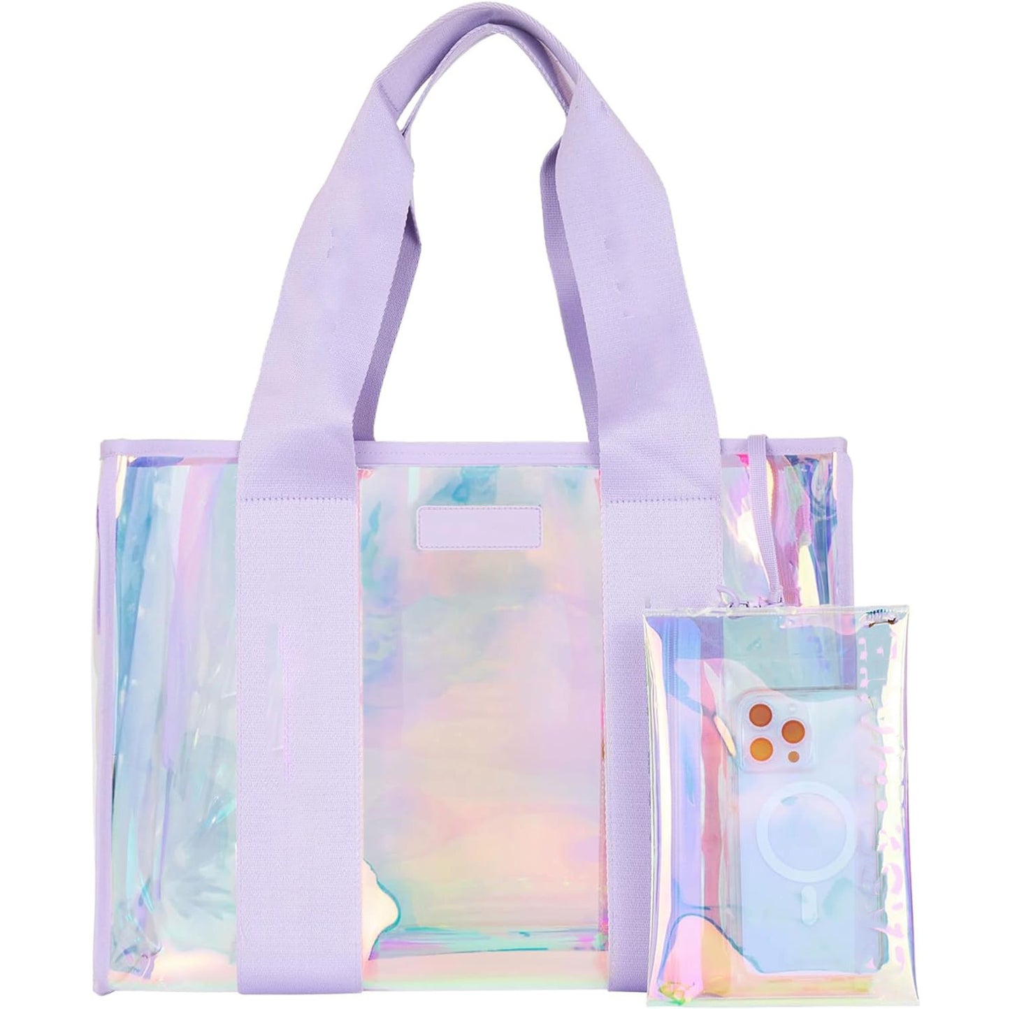 Transparent ladies tote bag large capacity colorful, beach bag waterproof swimming bag, waterproof mobile phone bag storage bag, clear bag for stadium events