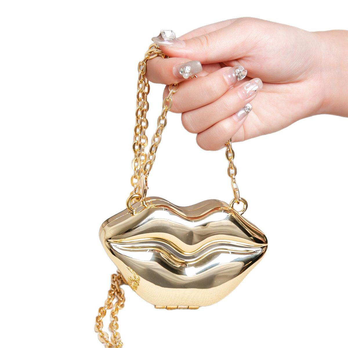 Lip Shaped Small Clutch Purse – Stylish Shinny Party Purse, Perfect for Casual Outings, Proms, and Parties – A Unique Fashion Accessory That Turns Heads