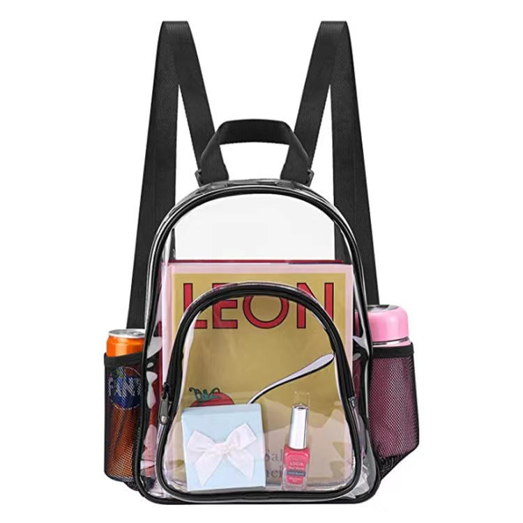 PVC transparent backpack, school bag for boys and girls, outdoor portable large capacity fashion clear backpack, transparent bag for stadium, transparent purse for concerts