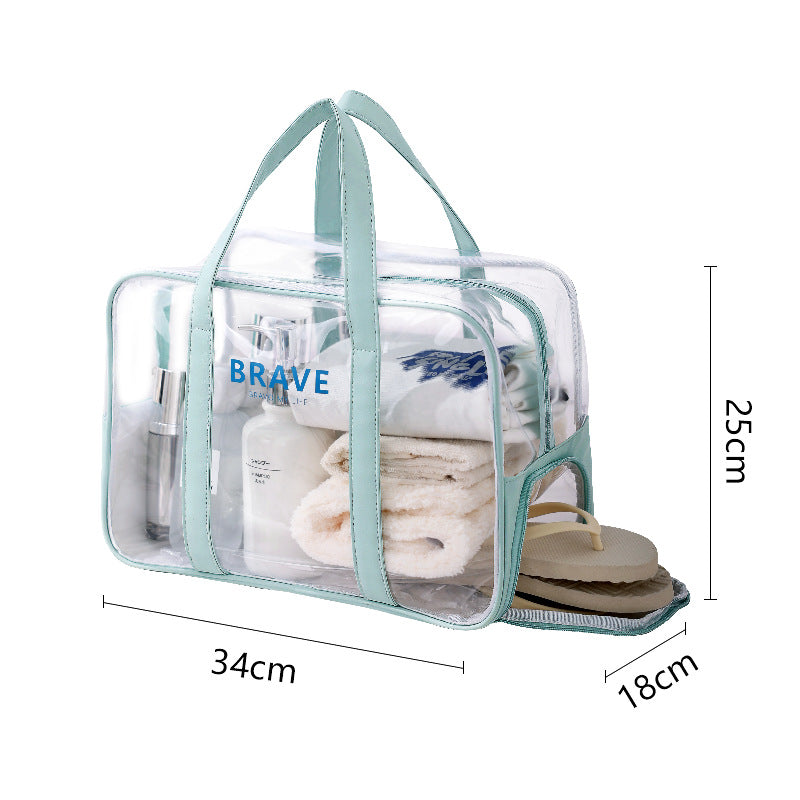 Waterproof beach bag, wet and dry separation fitness bag, toiletry bag, storage goggles, swimsuit swimming bag, Transparent Cosmetic Bag,