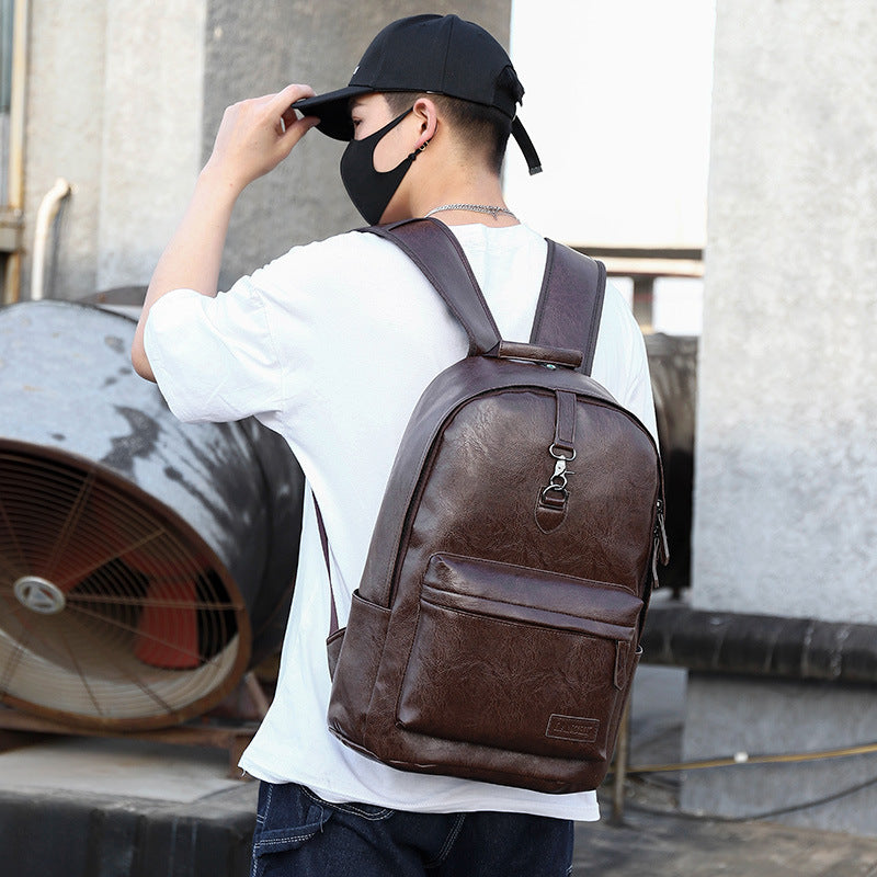 2025 Boutique Men's Backpack Fashion Business Fan Large Capacity Soft Leather Backpack Travel Men's Short-haul School Bag MB21080302