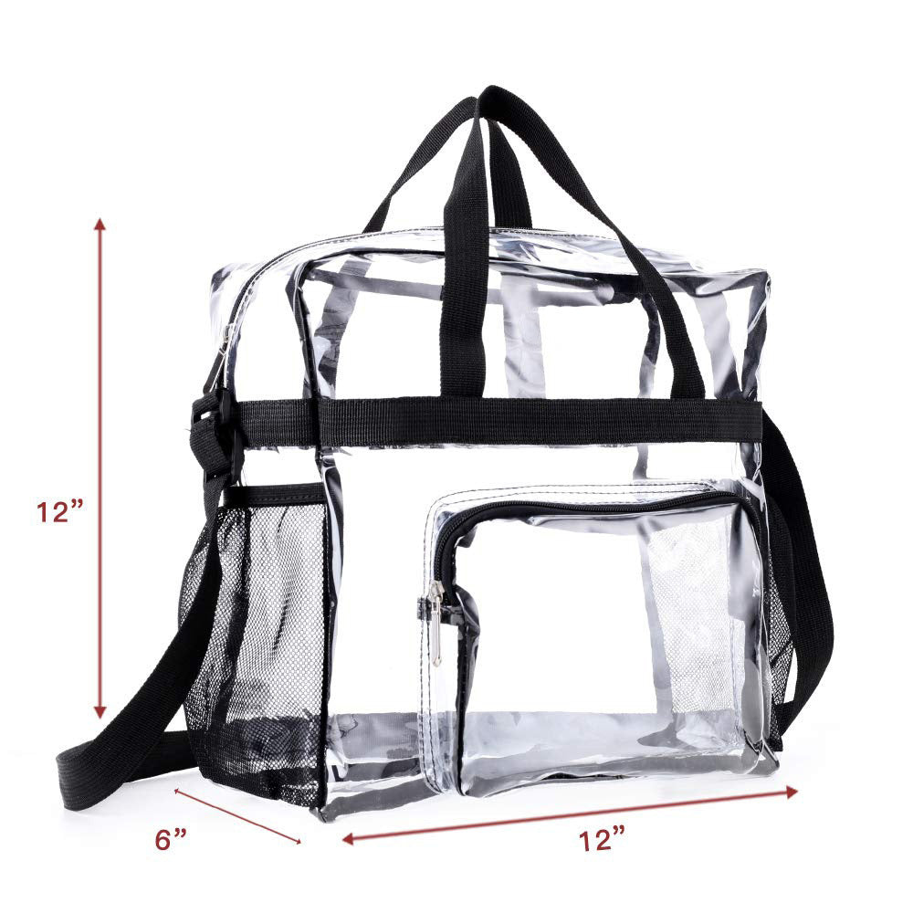 PVC transparent bag, tote bag large, portable travel storage bag for men and women, clear bag for stadium events