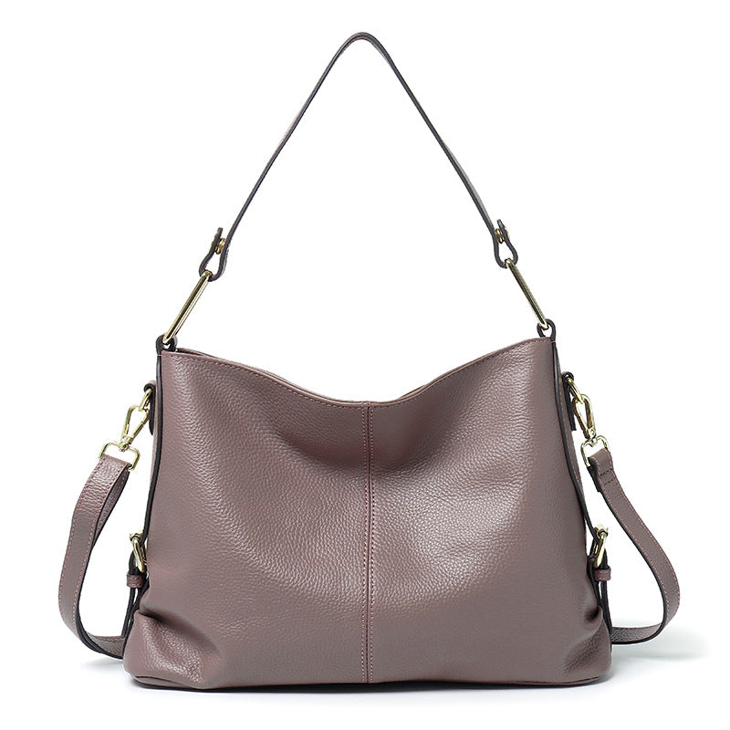 Elegant Genuine Leather Handbag - Stylish Fashion Leather Hobo Bag & Crossbody Tote Bag