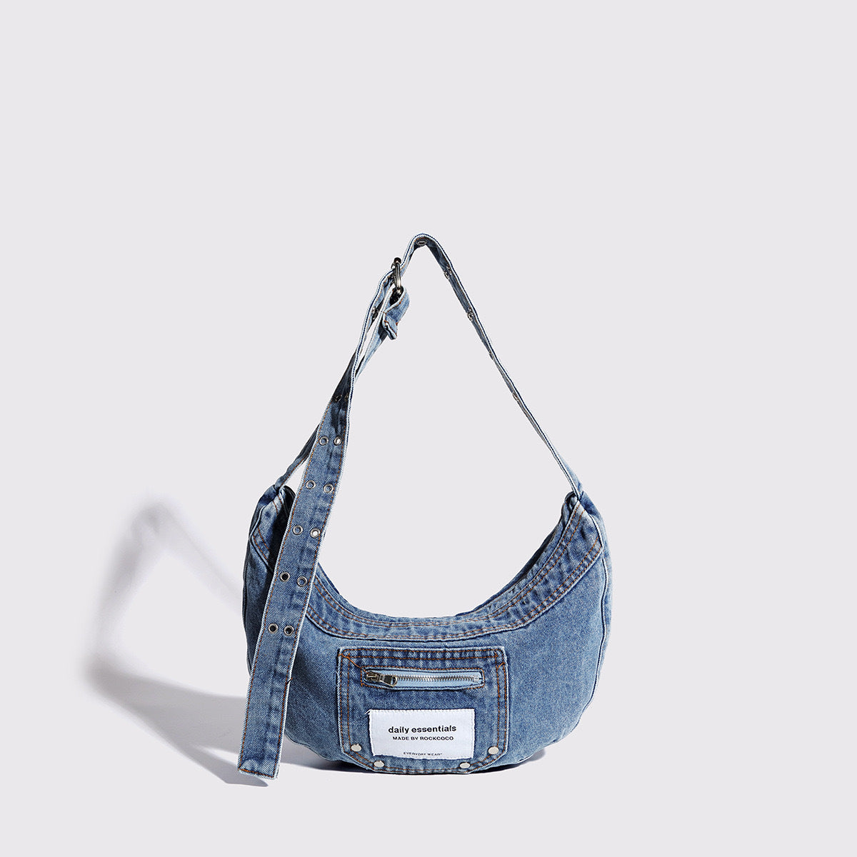 Stylish Underarm Bag – Vintage Design Hobo Bag with Washed Denim Charm for Everyday Elegance