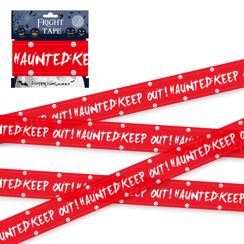 Halloween warning strip, single pack of plastic isolation tape decorating European and American ghost festival horror atmosphere warning line