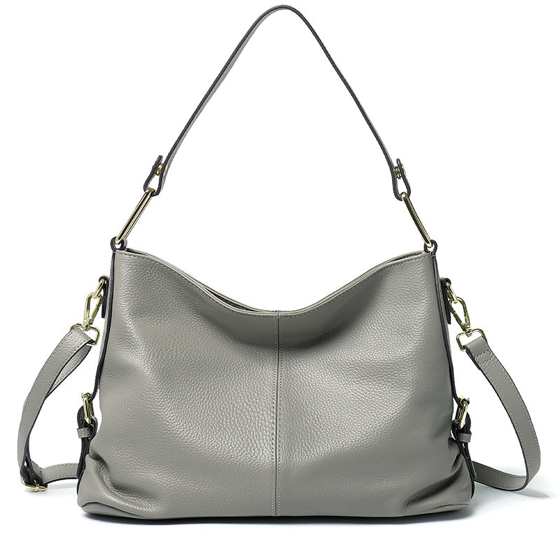 Elegant Genuine Leather Handbag - Stylish Fashion Leather Hobo Bag & Crossbody Tote Bag