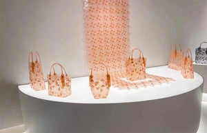 Transparent Crystal Bag for Women Grid Pattern