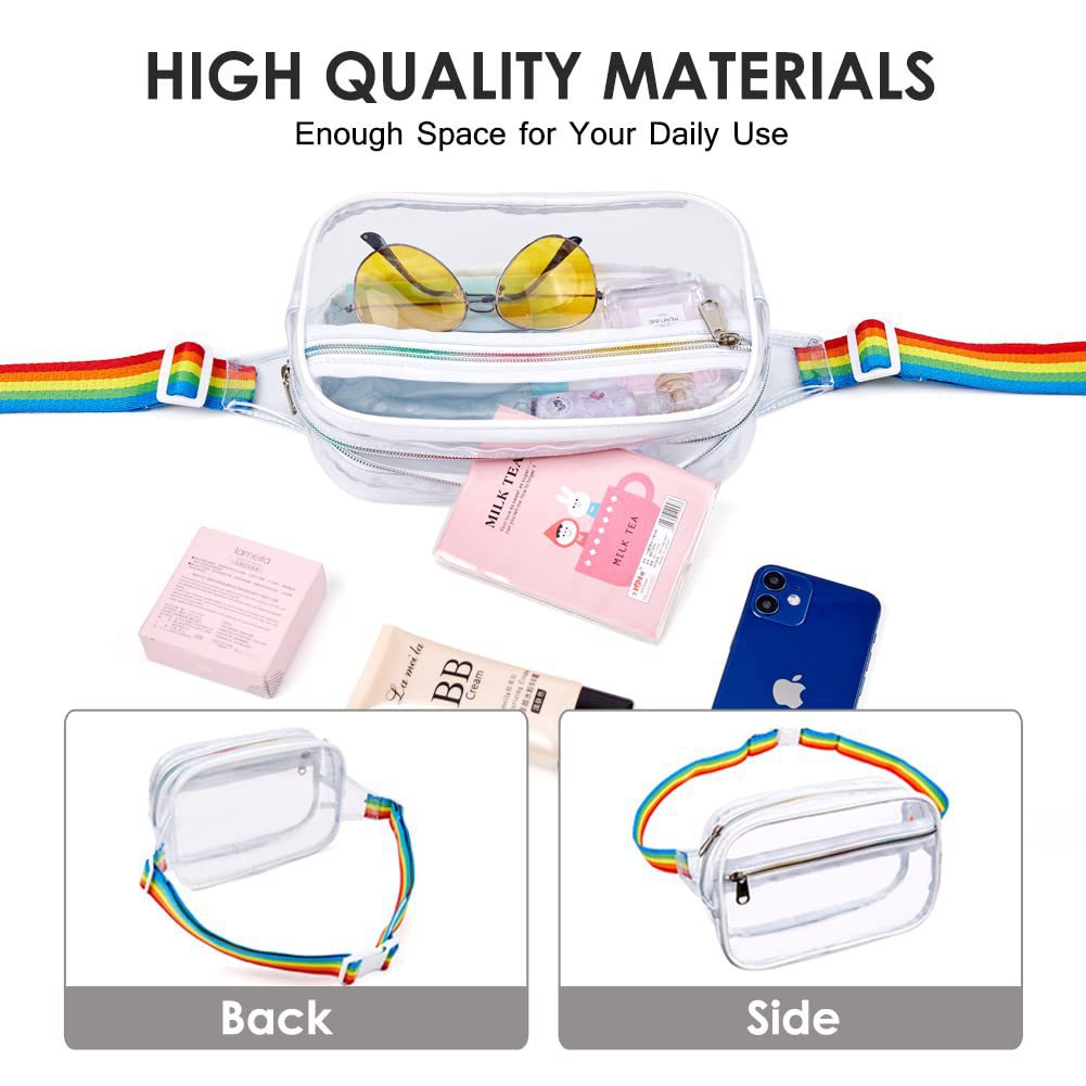 PVC Transparent Belt Bag – Adjustable Shoulder Strap Crossbody Fanny Pack for Sports & Travel – Waterproof Chest Purse with Stylish Design