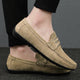 Spring Summer Suede Men Loafers Comfortable Flat Casual Shoes Men Breathable Slip-On Soft Genuine Leather Driving Shoes Moccasin