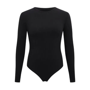 Women Long Sleeve O neck Tight Skinny Skims Style replacement Ribbed Bodysuit