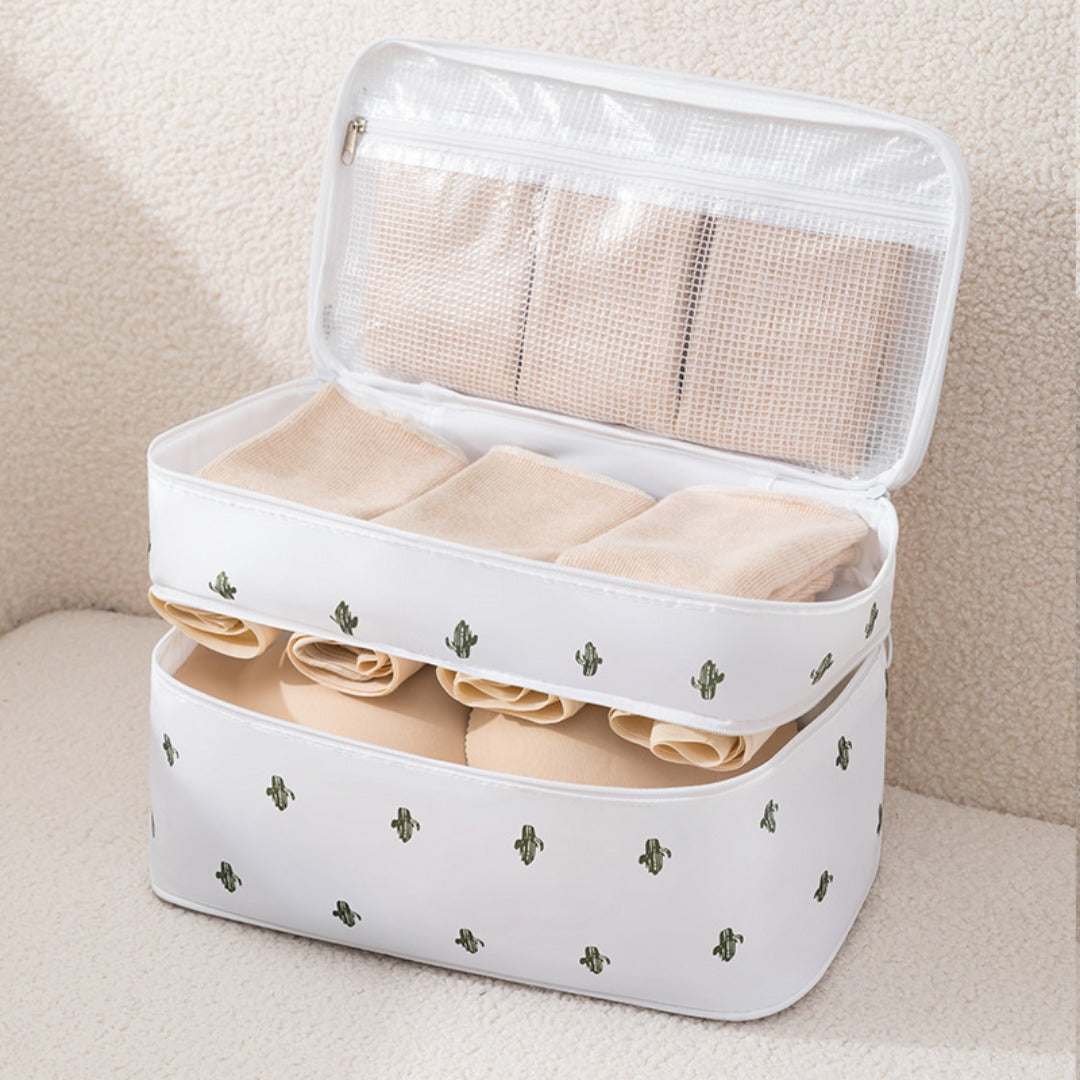 Travel underwear storage bag, multi-functional waterproof bra finishing bag, toilet bag, large-capacity bra bag.