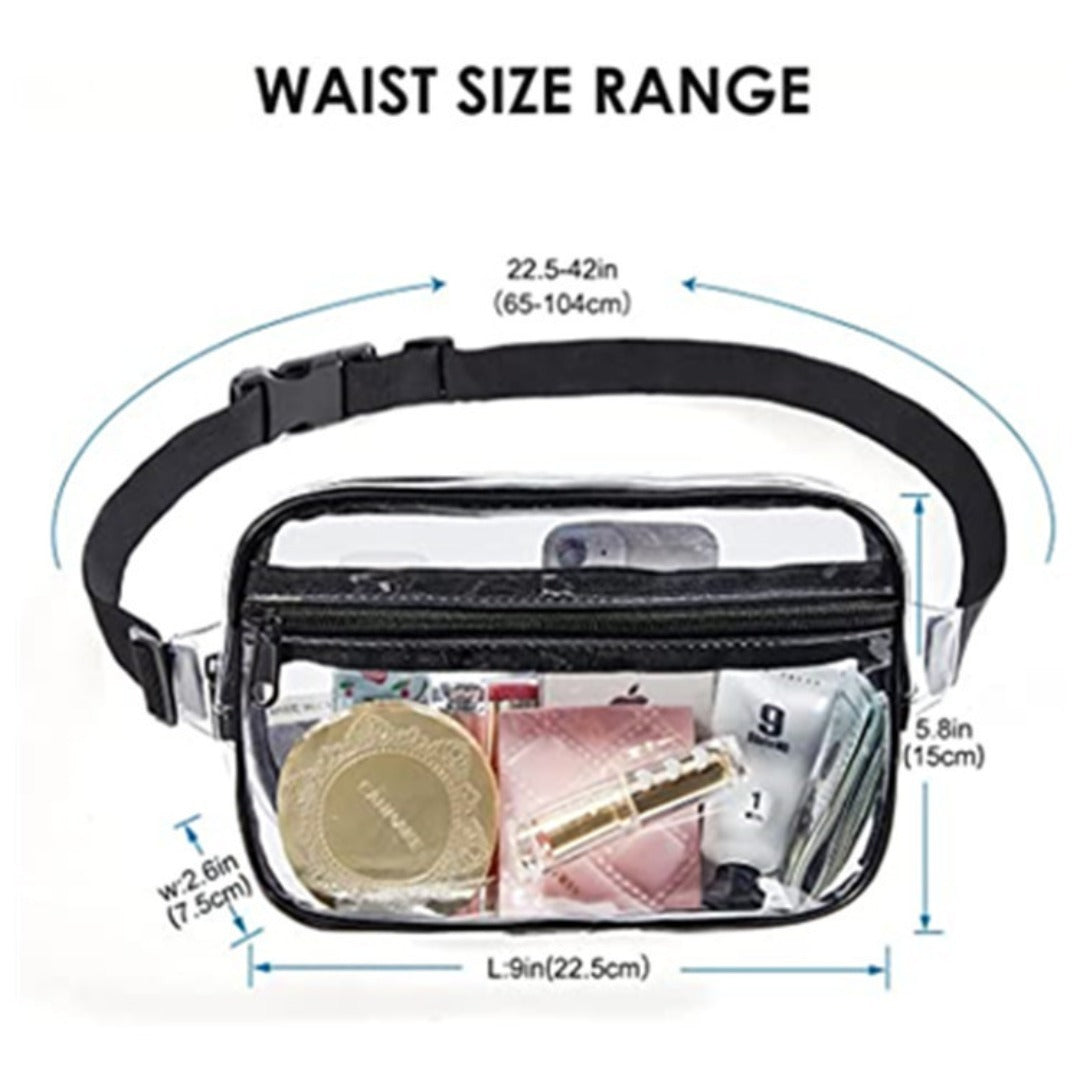 PVC Transparent Fanny Pack – Outdoor Sports Mobile Phone Bag, Gym Transparent Storage Fanny Pack, Visual Portable Waterproof Waist Bag, Transparent Chest Bag