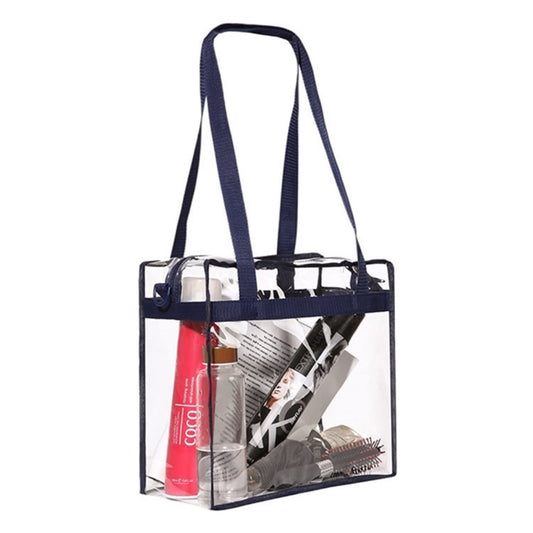 PVC transparent bag, square oversized travel tote bag, storage bag portable shoulder shopping bag, clear bag for stadium events