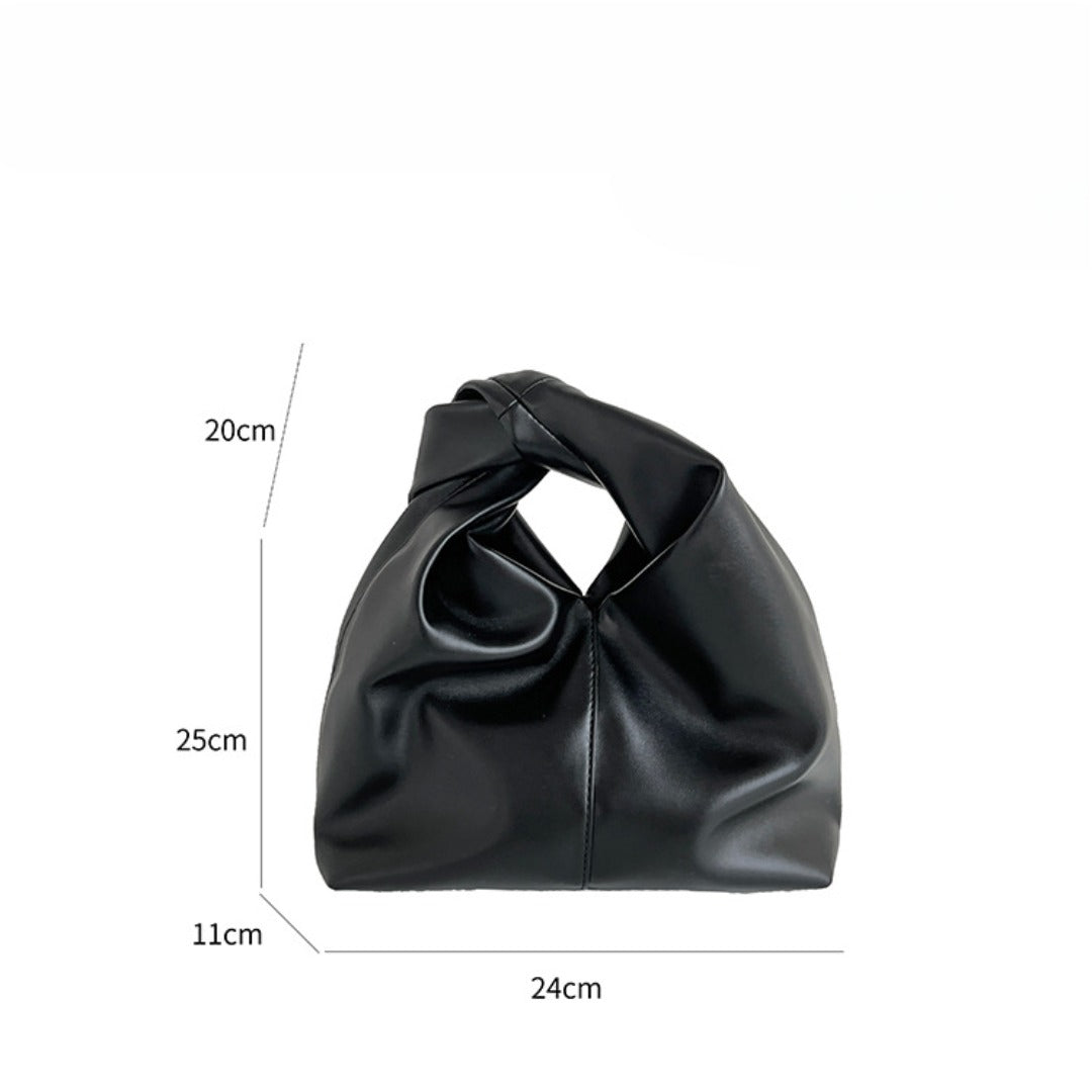 Summer cloud bag, women's armpit bag, Tote handbag small, pleated soft leather tote bag