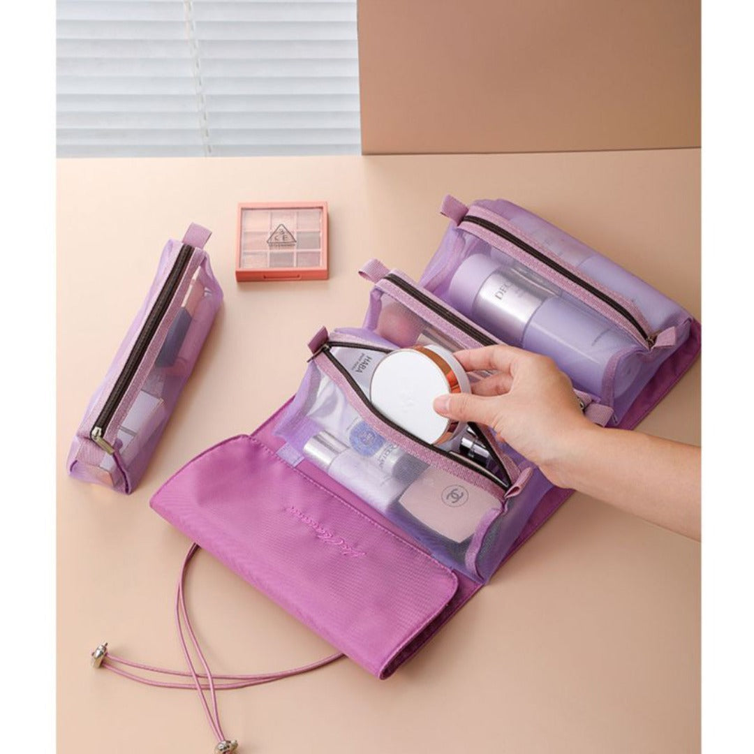 Travel portable large capacity makeup bags,Makeup bag organizers,Can be split into four-in-one cosmetic bag, toiletries and makeup storage bag, Toiletry Bag organizer,