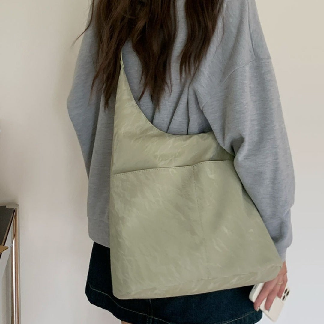 Soft large capacity hobo bag, women's summer work shoulder bag, underarm bag, casual commuter tote bag