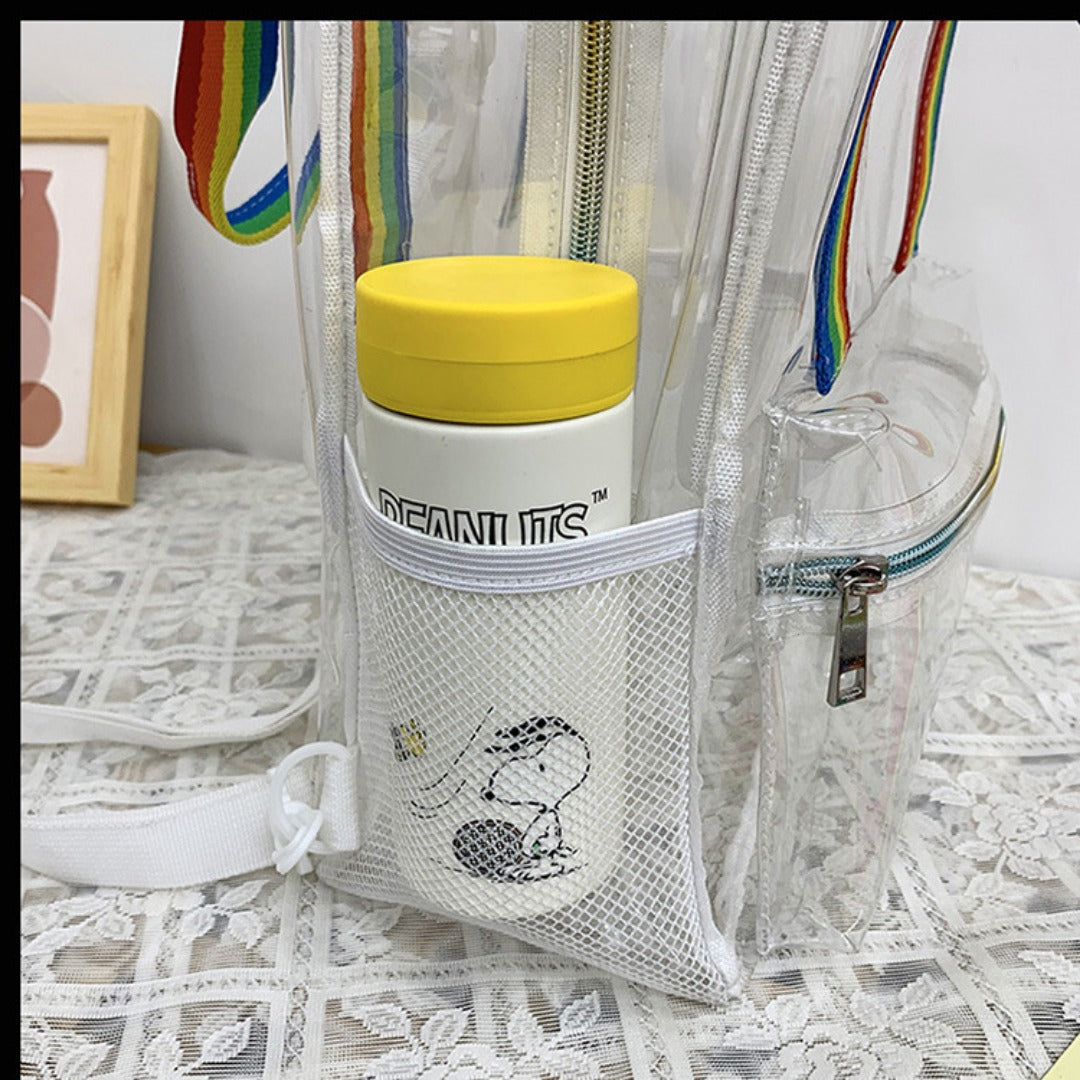 Waterproof PVC Backpack Purse with Clear Design, Durable and Stylish, Perfect for Travel, School, and Everyday Use School Bag Summer Waterproof PVC Beach Bag