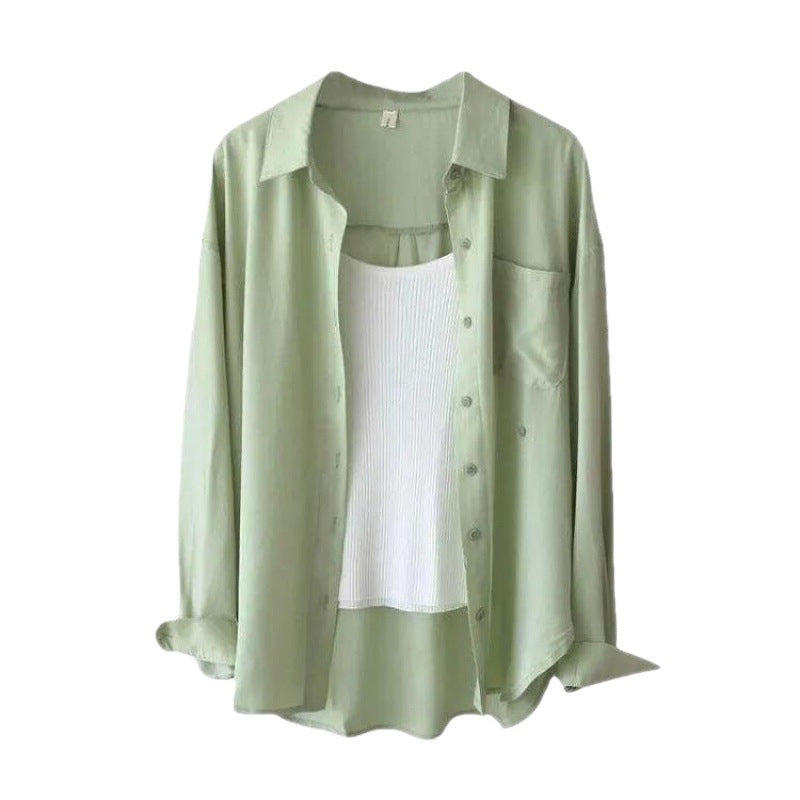 100% cotton casual loose cotton blouse shirt women solid color oversize long blouse shirt  Women