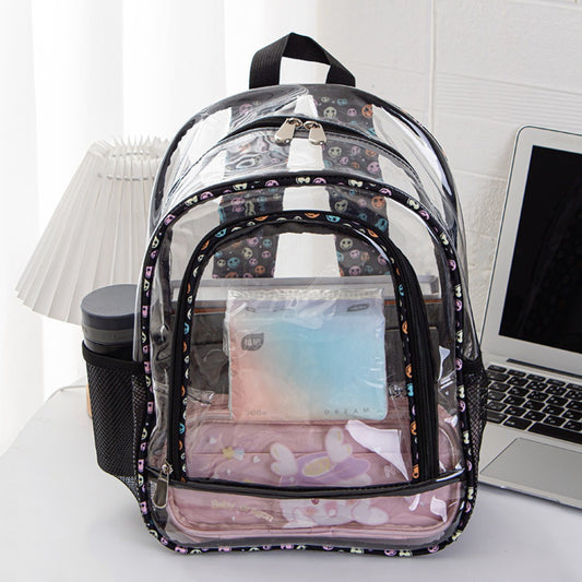 PVC transparent backpack, travel goods multi-layer storage waterproof backpack purse, Transparent backpack purse