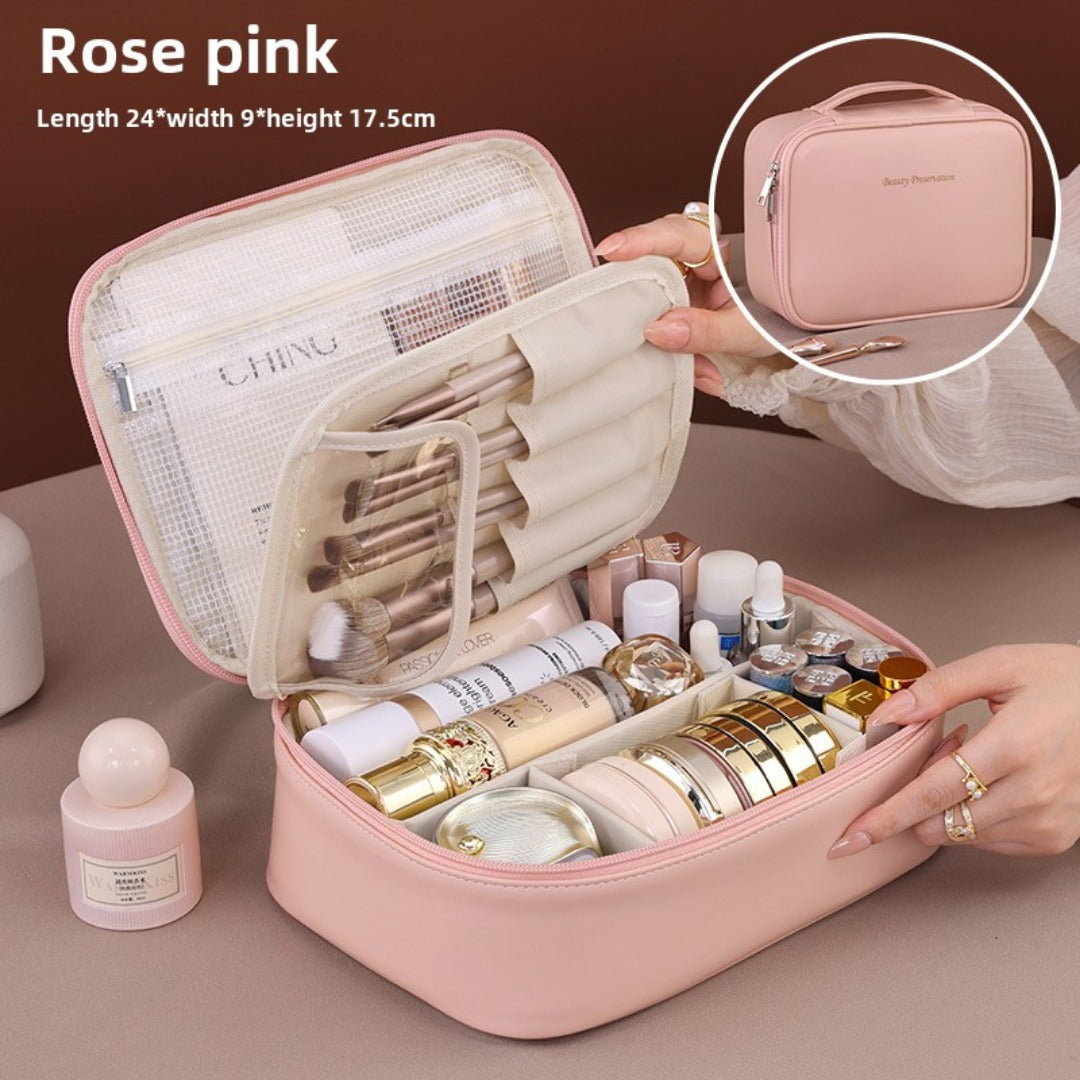 Free partition cosmetic bag, large capacity travel portable toiletry bag, makeup bag for women,Travel makeup bag,Makeup bag organizers, makeup bags small,