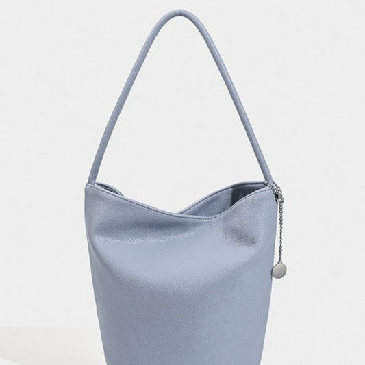 Retro soft leather bucket bag, women's shoulder underarm bag, commuter tote bag