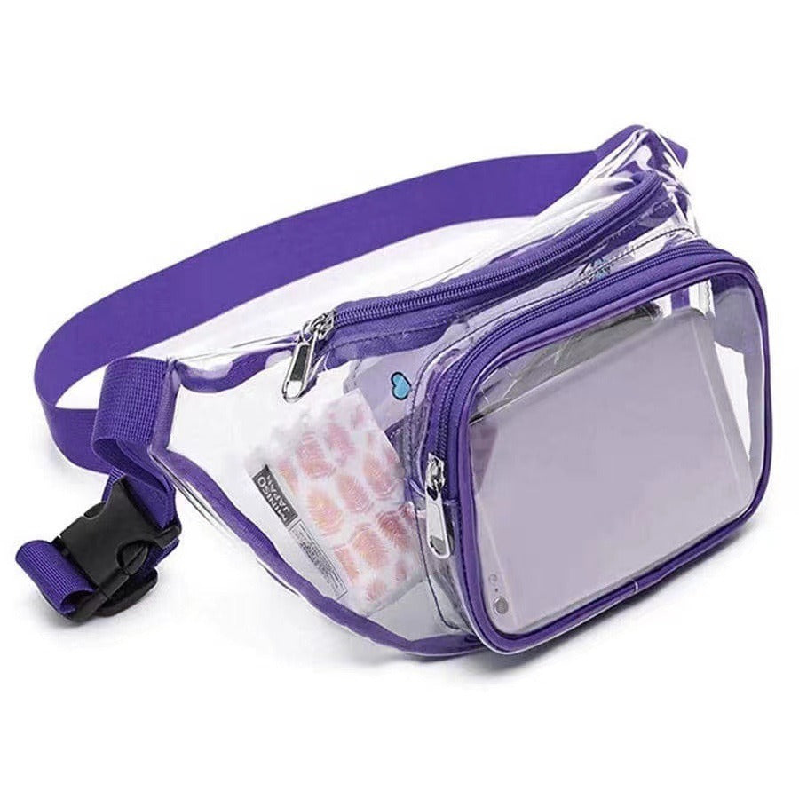 PVC transparent bag waterproof fanny pack Storage Bag for Portable Travel & Sports | Durable Fanny Pack with Clear Design for Secure and Easy Access