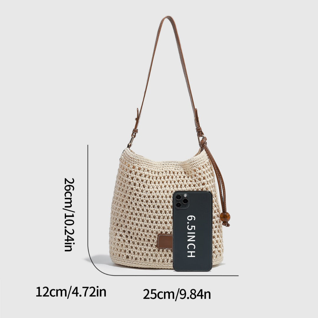 Woven hollow bag women, crochet bag, summer seaside vacation travel tote bag, beach bag, shoulder armpit bag