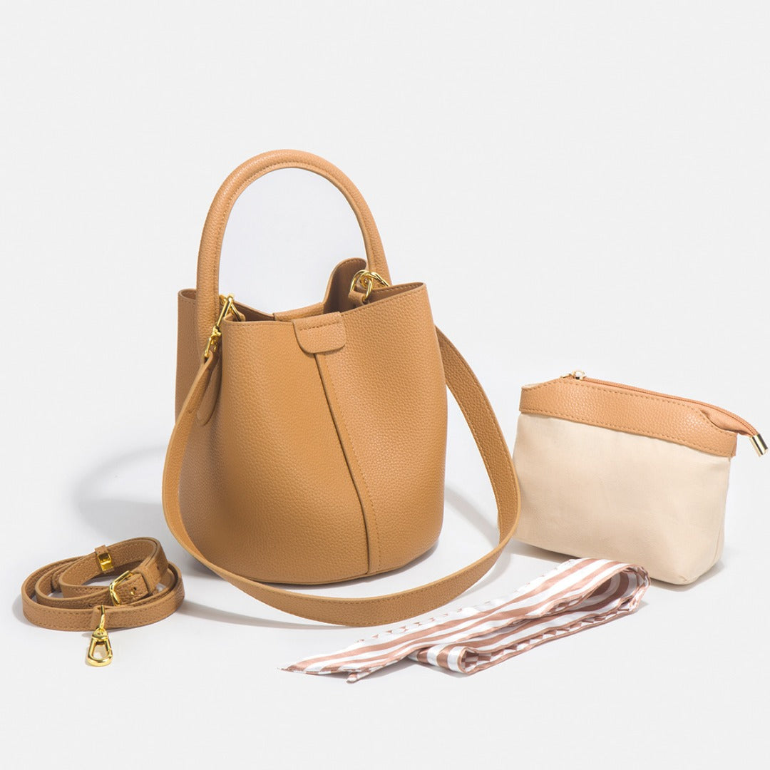 Chic Small Bucket Bag for Women – Handheld & Crossbody Design with Large Capacity for Daily Commute