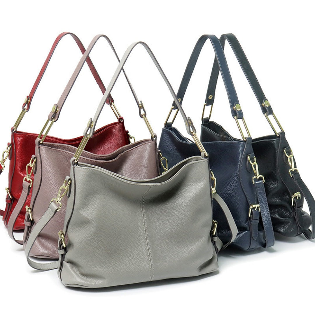 Elegant Genuine Leather Handbag - Stylish Fashion Leather Hobo Bag & Crossbody Tote Bag