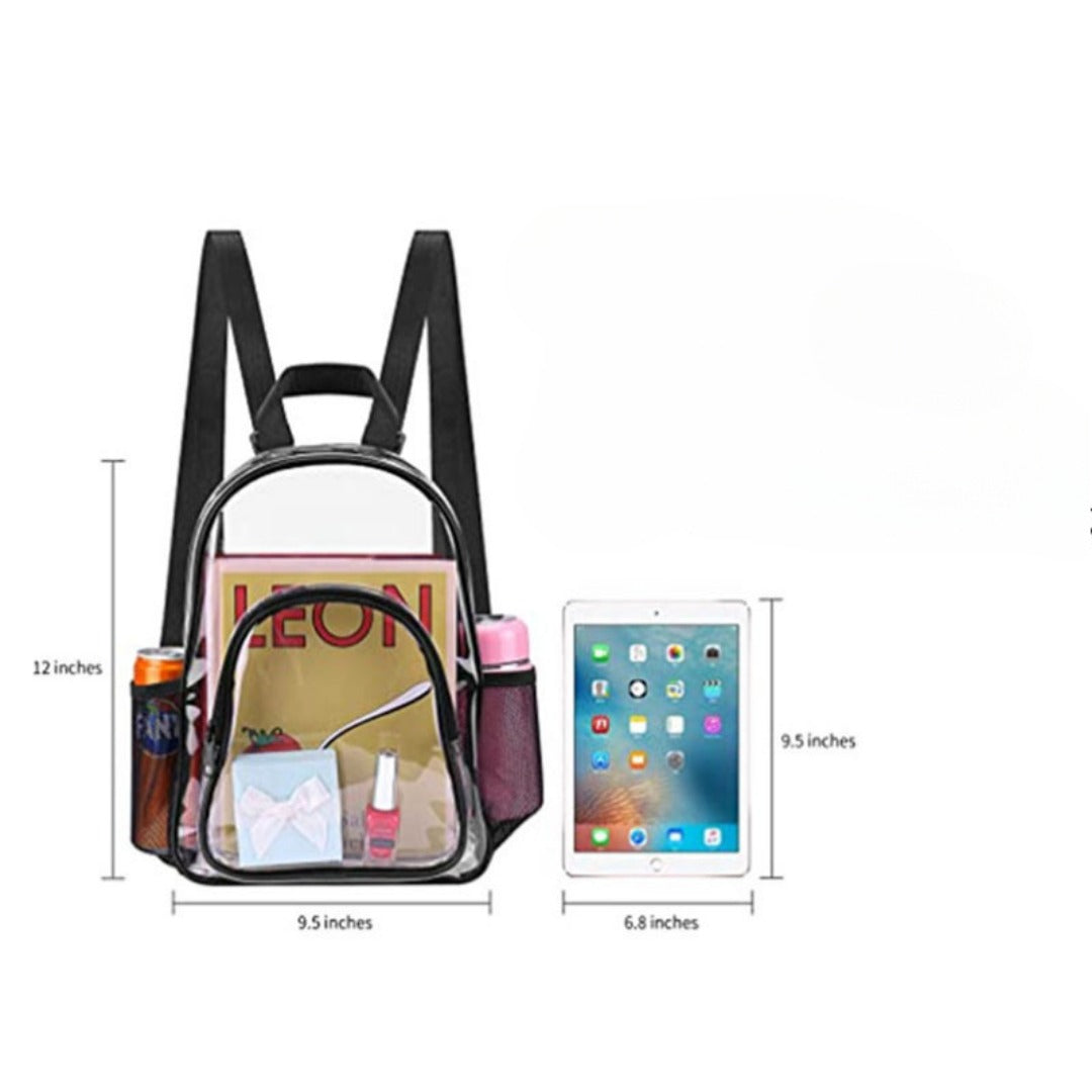 PVC transparent backpack, school bag for boys and girls, outdoor portable large capacity fashion clear backpack, transparent bag for stadium, transparent purse for concerts