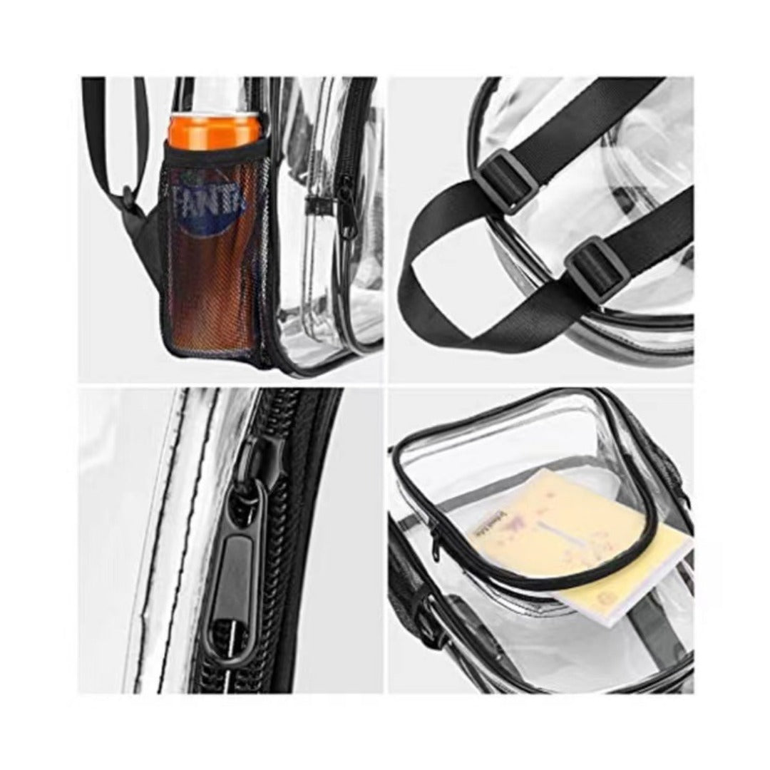 PVC transparent backpack, school bag for boys and girls, outdoor portable large capacity fashion clear backpack, transparent bag for stadium, transparent purse for concerts