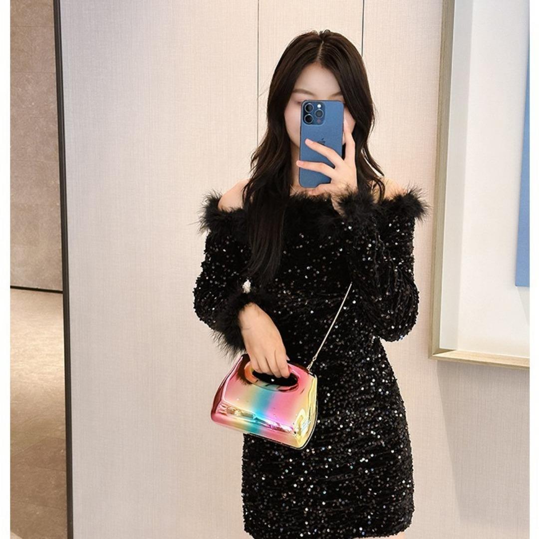 Acrylic bag square box clutch bag metal dinner bag Crossbody even bag party decoration evening bag evening purse clutch purse