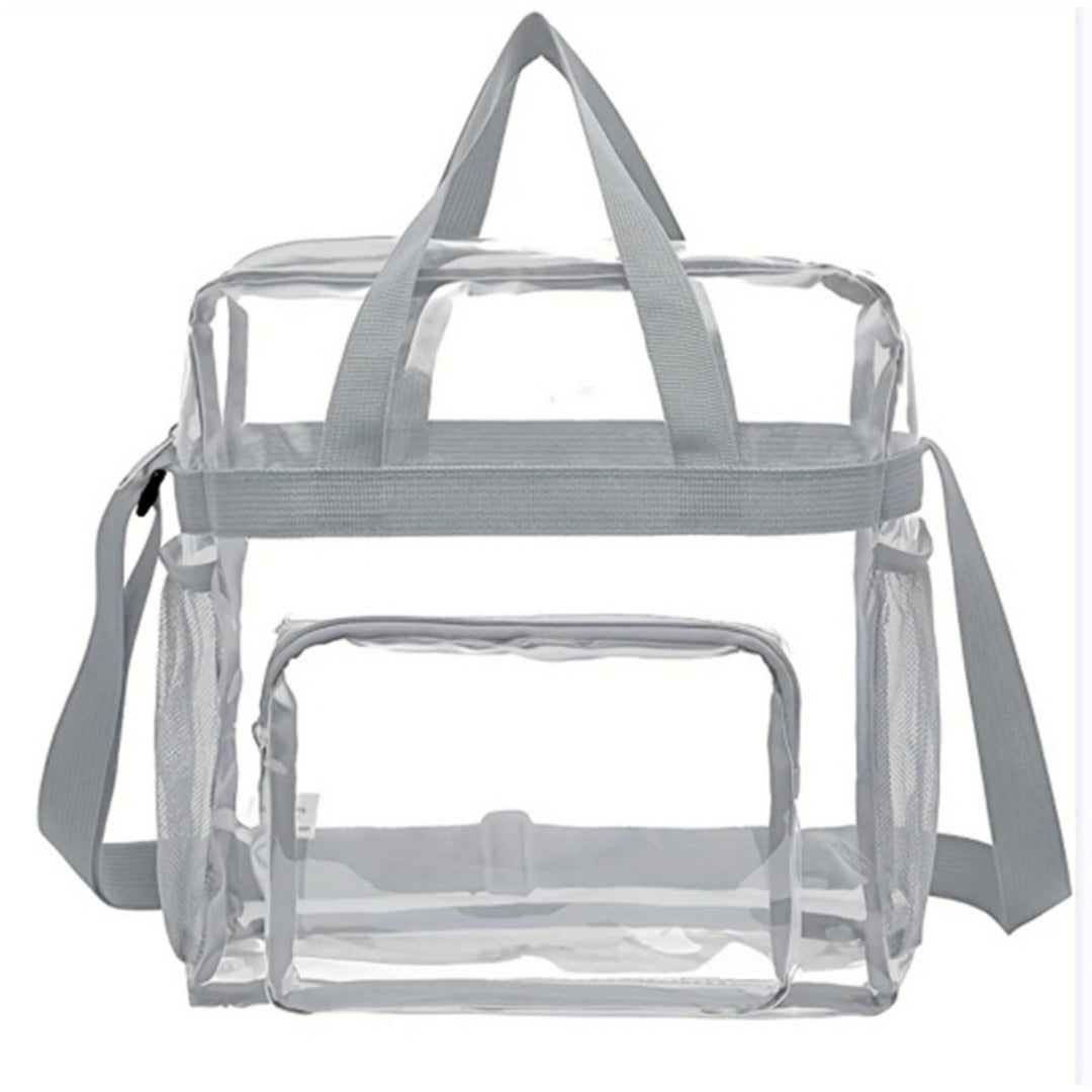 Transparent PVC large capacity tote bag, portable travel cold wash bag,